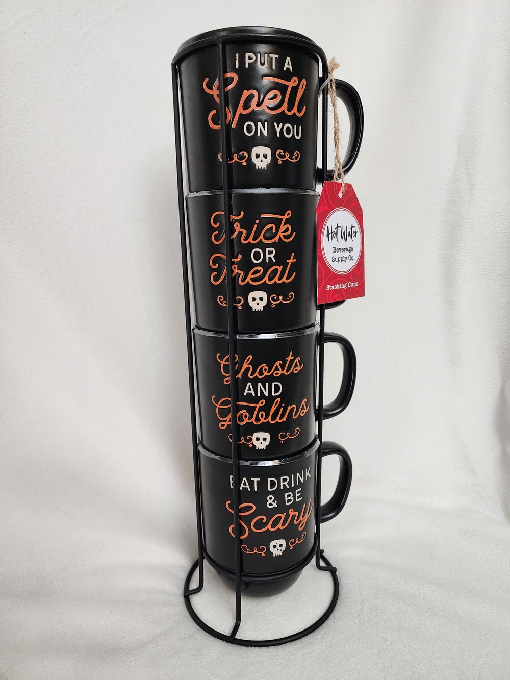 Hot Water Black & Orange Halloween Stacking Mugs - Hot Water Brand